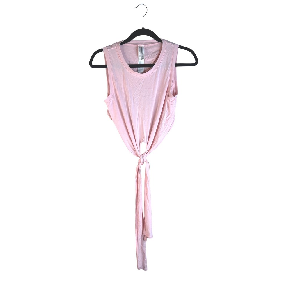 Fabletics Women's Pink Open Back Tie Front‎ Sleeveless Yoga Workout Tank Top S